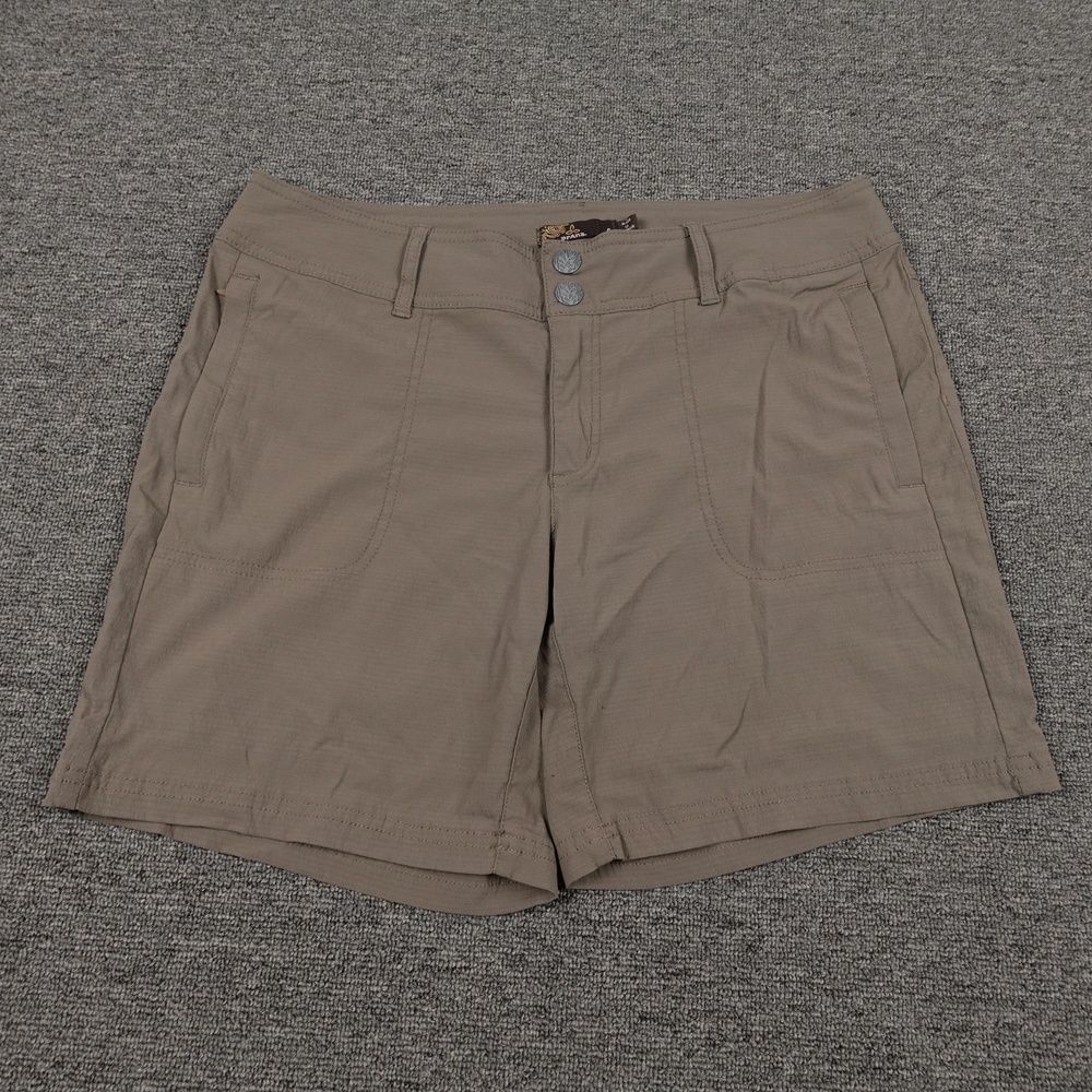 PrAna Shorts Womens 8 Brown Utility Hiking Casual Outdoor Stretch 8 Inseam